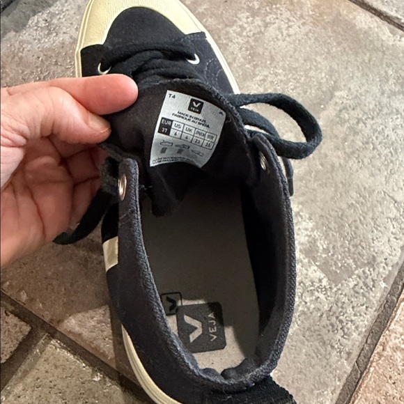 Veja Black High-Top Canvas Sneakers with Cream Accents - Picture 6 of 6